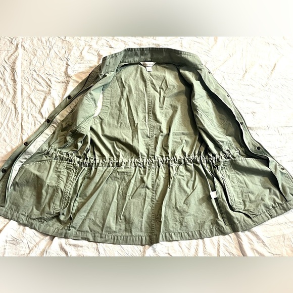 Christopher & Banks Women's Green Cotton Utility Zip-Up Cinch Vest Size Medium - Picture 10 of 15